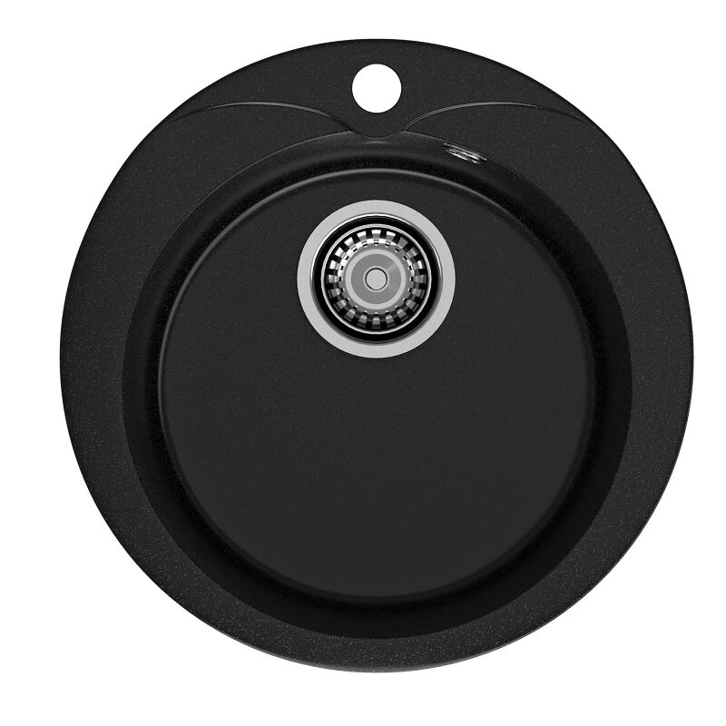 Изображение товара Кухонная мойка GranFest Rondo R-480 черный, 47.5 см, искусственный камень