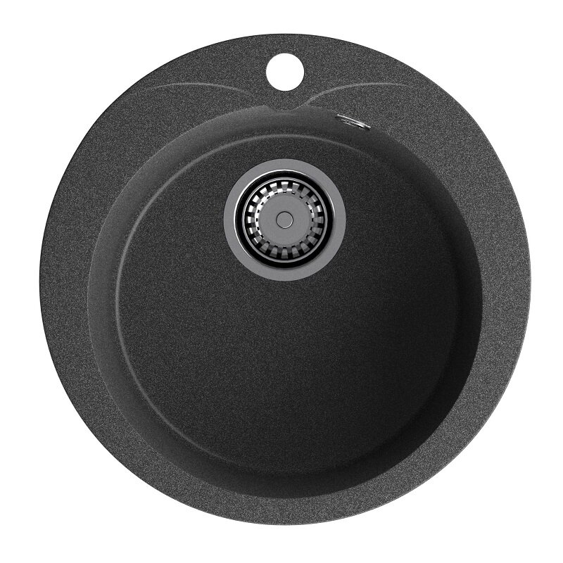 Изображение товара Кухонная мойка GranFest Rondo R-480 из искусственного камня, черная, 47.5 см