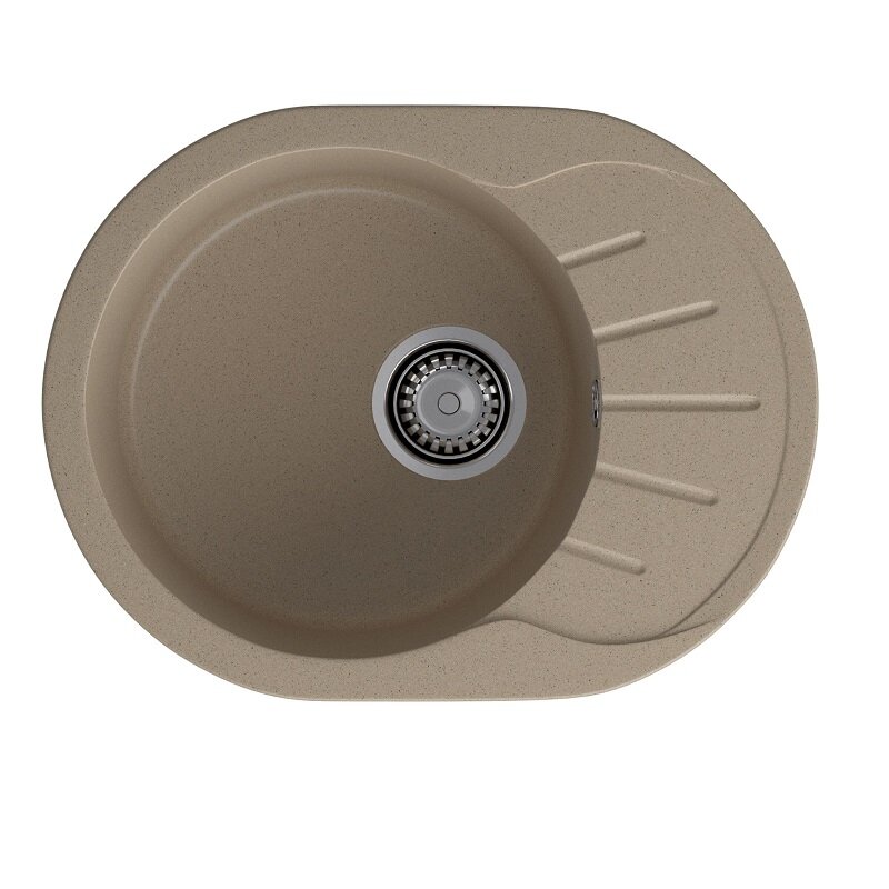 Изображение товара Кухонная мойка GranFest Rondo R-580L песочный 579x445 мм из искусственного мрамора