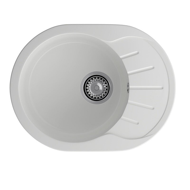 Изображение товара Кухонная мойка GranFest Rondo R-580L иней из искусственного мрамора 57.9х44.5 см