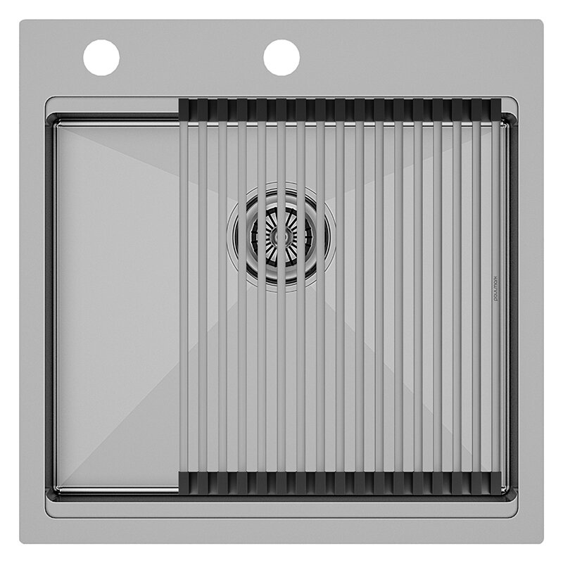Изображение товара Кухонная мойка Paulmark Kroner-Pro 51x51 см из нержавеющей стали с шумоизоляцией