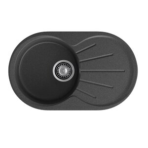 Изображение товара Кухонная мойка GranFest Rondo R-750L графит, 74.6 х 45.5 см