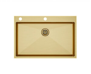 Изображение товара Мойка кухонная Paulmark Kroner-Edge, PM777551-BG, 75 см, брашированное золото