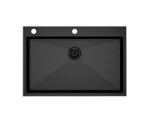 Изображение товара Мойка кухонная Paulmark Kroner-Edge, PM777551-GM, 75 см, вороненая сталь