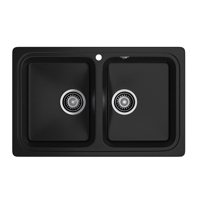 Изображение товара Кухонная мойка GranFest Standart S-780K черный 78.6 х 50 см двухчашевая