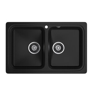 Изображение товара Кухонная мойка GranFest Standart S-780K черный 78.6 х 50 см двухчашевая