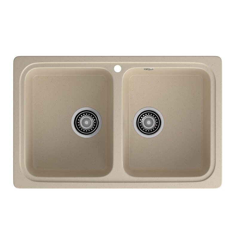Изображение товара Кухонная мойка GranFest Standart S-780K кашемир 78.6х50 см двухчашевая из искусственного мрамора