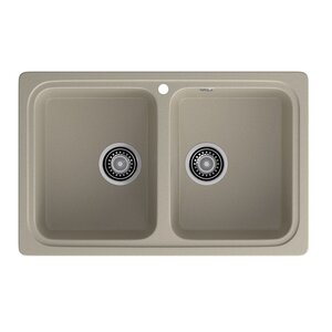 Изображение товара Кухонная мойка GranFest S-780K топаз 78.6х50 см двухчашевая из искусственного мрамора