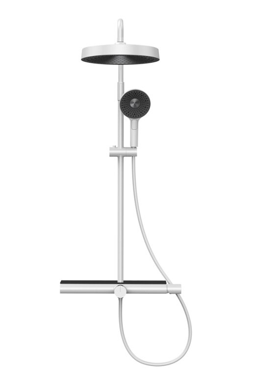 Изображение товара Душевая система Aquame AQM8010W с каскадным изливом и полкой белая