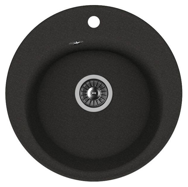 Изображение товара Мойка Florentina Никосия черный - угловая 51 см, нержавеющая сталь