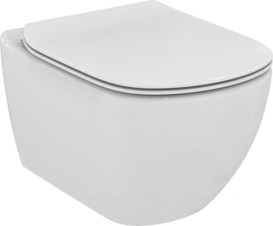 Изображение товара Подвесной унитаз Ideal Standard Tesi AquaBlade с сиденьем микролифт и каскадным смывом Изображение товара Подвесной унитаз Ideal Standard Tesi AquaBlade с сиденьем микролифт и каскадным смывом