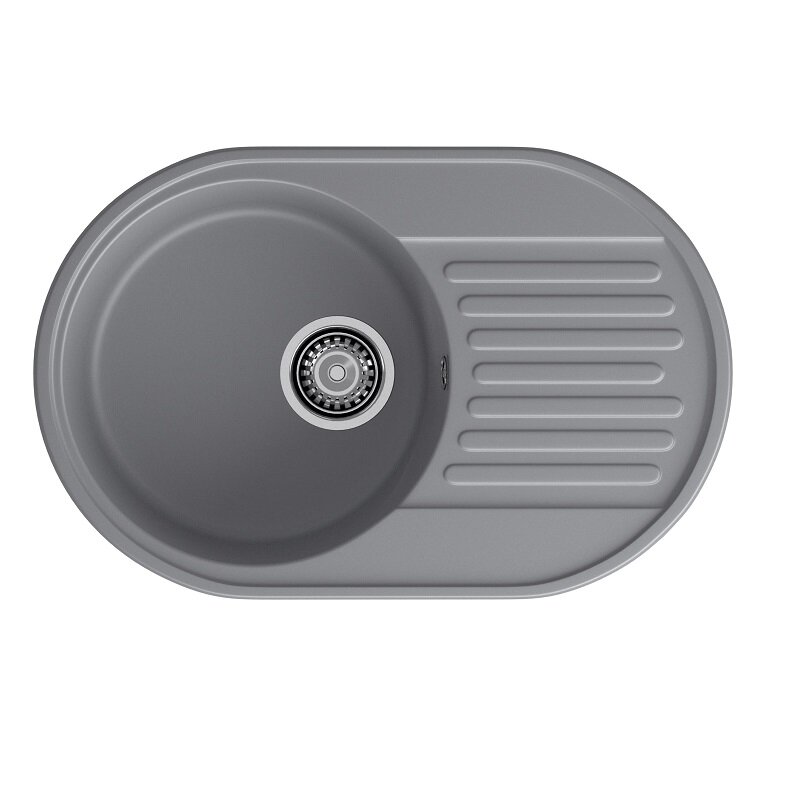 Изображение товара Кухонная мойка GranFest Quarz 18 темно-серый 73.7х47.8 см овальная