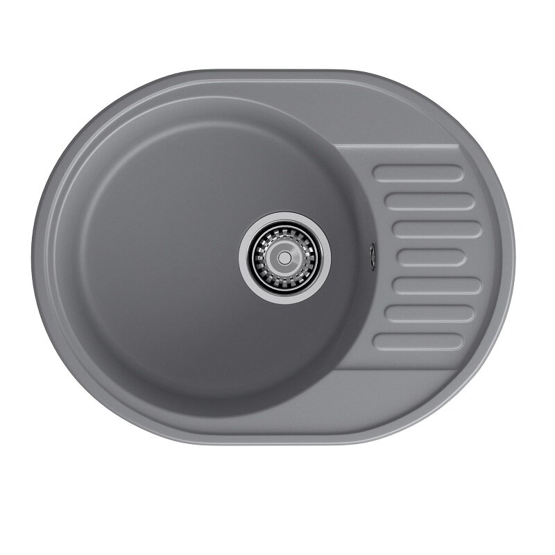 Изображение товара Кухонная мойка GranFest Quarz 58 темно-серый 61.7x48 см овальная