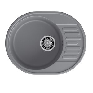 Изображение товара Кухонная мойка GranFest Quarz 58 темно-серый 61.7x48 см овальная