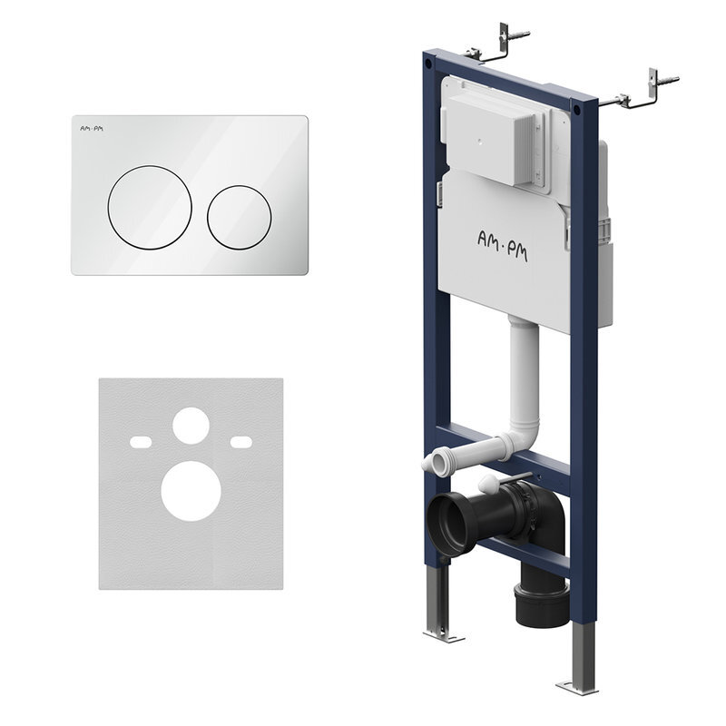 Изображение товара Инсталляция Am.Pm PrimeFit для унитаза с клавишей, белый, узкая модель