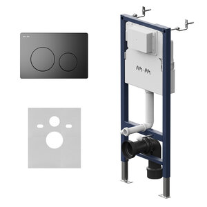 Изображение товара Инсталляция для унитаза Am.Pm PrimeFit с клавишей, черный матовый, узкая