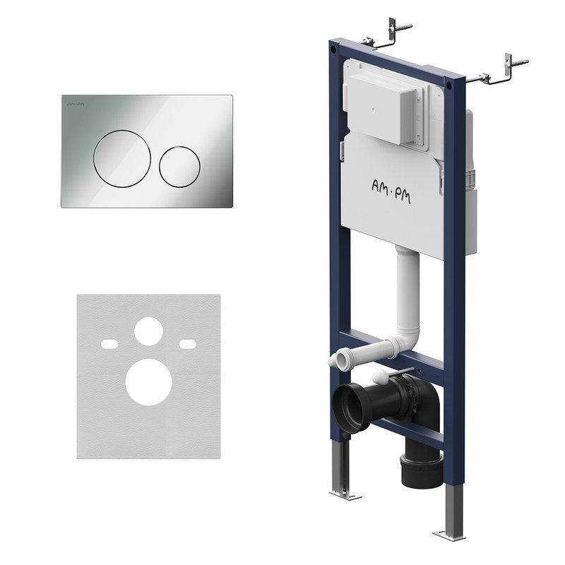 Изображение товара Инсталляция для унитаза Am.Pm PrimeFit I012709.0151, узкая, с клавишей хром