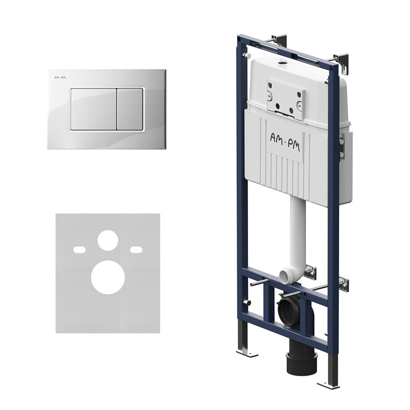 Изображение товара Инсталляция для подвесного унитаза Am.Pm MasterFit I012710.0201 с клавишей ProC S, белая