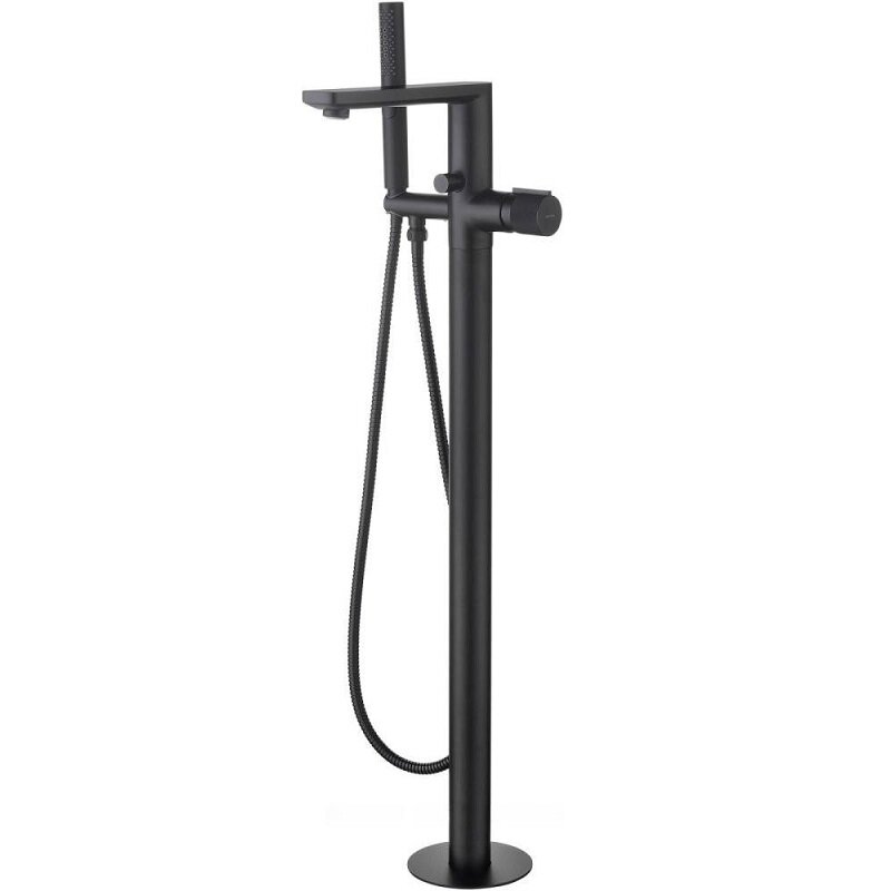 Изображение товара Смеситель для ванны и душа Allen Brau Liberty с душевым гарнитуром, черный матовый