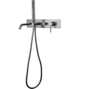 Изображение товара Смеситель Allen Brau Priority 3.0 5.31A05-MG для ванны и душа, с душевым гарнитуром, цвет графит брашированный