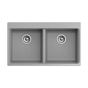 Изображение товара Кухонная мойка Rivelato Axel X-90-2D из искусственного камня серый металлик 87x52 см
