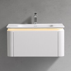 Изображение товара Тумба с раковиной Black&White Universe 80 см, U925.800, матовый молочный белый