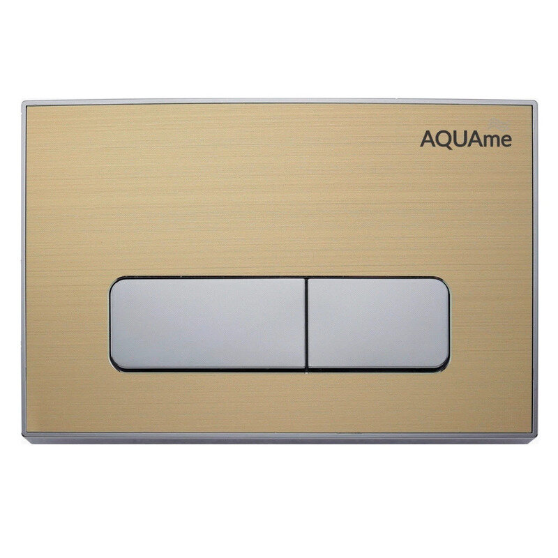 Изображение товара Клавиша смыва AQUAme AQM4105G для унитаза и биде, золото, хром