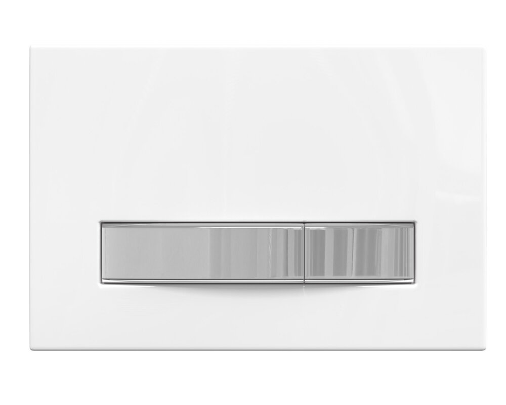 Изображение товара Клавиша смыва Berges Atom Line 049232, белый/хром (выставочный образец)(уценка: без рамки и толкателей)