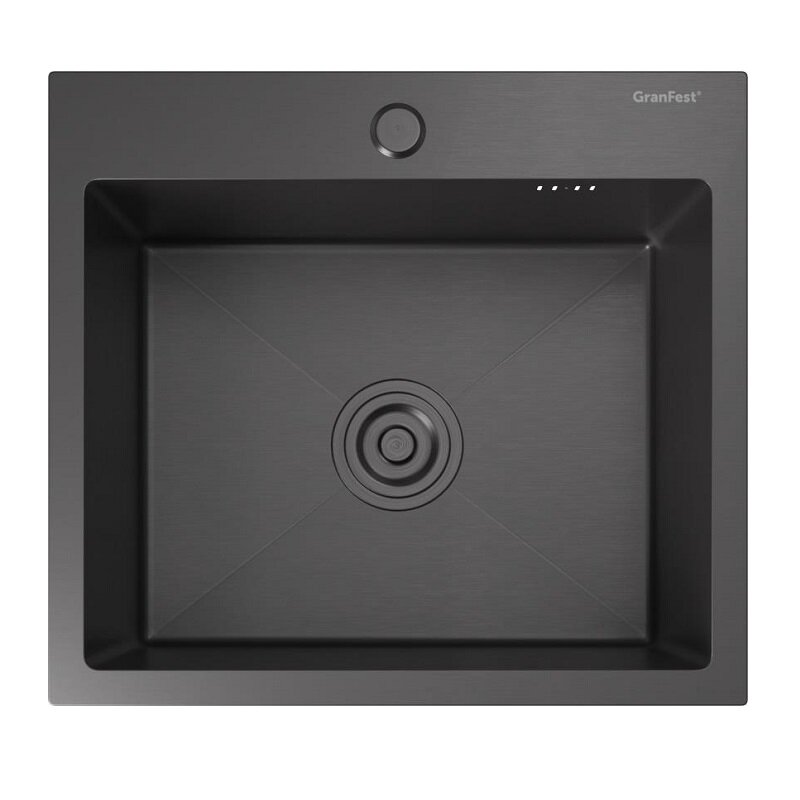 Изображение товара Кухонная мойка GranFest Metal 4844 PVD графит 48.5x44 см с одним отверстием