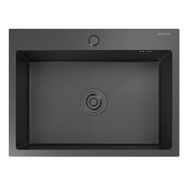 Изображение товара Мойка кухонная GranFest METAL 6045 PVD графит 60x45 см