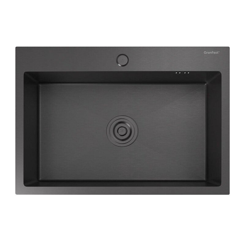 Изображение товара Мойка GranFest METAL 6545 PVD графит 65x45 см, 1 чаша, 5 лет гарантия