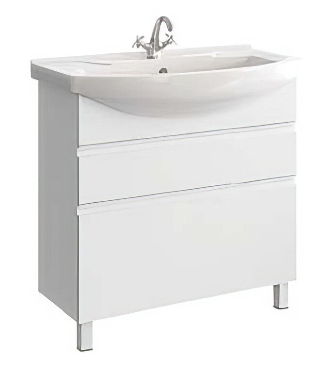 Изображение товара Тумба Aqwella Rodos ROD01082N 88 см напольная белая с двумя выдвижными ящиками