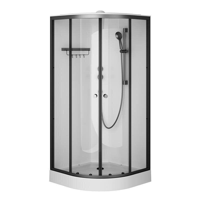 Изображение товара Душевая кабина Am.Pm X-Joy W94C-401-090BT, 90 х 90 см, с крышей, стекло прозрачное, профиль черный матовый Изображение товара Душевая кабина Am.Pm X-Joy W94C-401-090BT, 90 х 90 см, с крышей, стекло прозрачное, профиль черный матовый