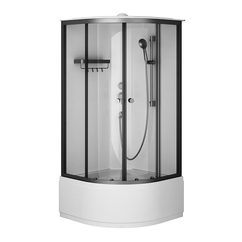 Изображение товара Душевая кабина Am.Pm X-Joy W94C-401A-090BT, 90 х 90 см, с крышей, стекло прозрачное, профиль черный матовый