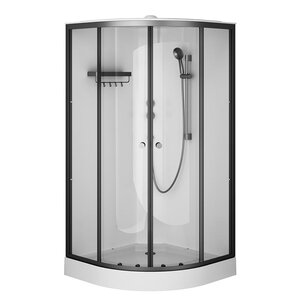 Изображение товара Душевая кабина Am.Pm X-Joy, W94C-401-100BT, 100 х 100 см, с крышей, стекло прозрачное, профиль черный матовый матовый