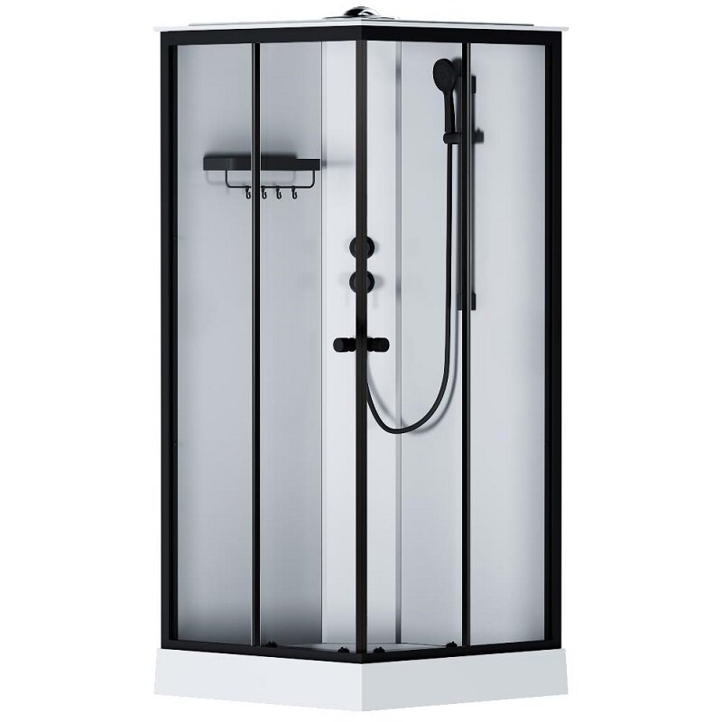 Изображение товара Душевая кабина Am.Pm X-Joy Square, W94C-403-090BT, 90 х 90 см, с крышей, стекло прозрачное, профиль черный матовый Изображение товара Душевая кабина Am.Pm X-Joy Square, W94C-403-090BT, 90 х 90 см, с крышей, стекло прозрачное, профиль черный матовый