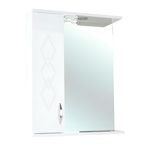 Изображение товара Зеркальный шкаф Bellezza Элеганс 55 см, с подсветкой, белый, левый, 4618608522013