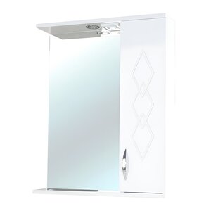 Изображение товара Зеркальный шкаф Bellezza Элеганс 55 см, с подсветкой, белый, правый, 4618608521016