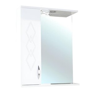 Изображение товара Зеркальный шкаф Bellezza Элеганс 65 см, с подсветкой, белый, левый, 4618610522018