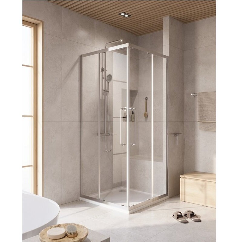 Изображение товара Душевой уголок Cezares RELAX-304-A-2-90-C-CR 90x90 см прозрачное стекло хром профиль