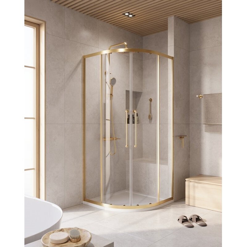 Изображение товара Душевой уголок Cezares RELAX-304-R-2-100-C-BORO, 100x100 см, прозрачное стекло, золото