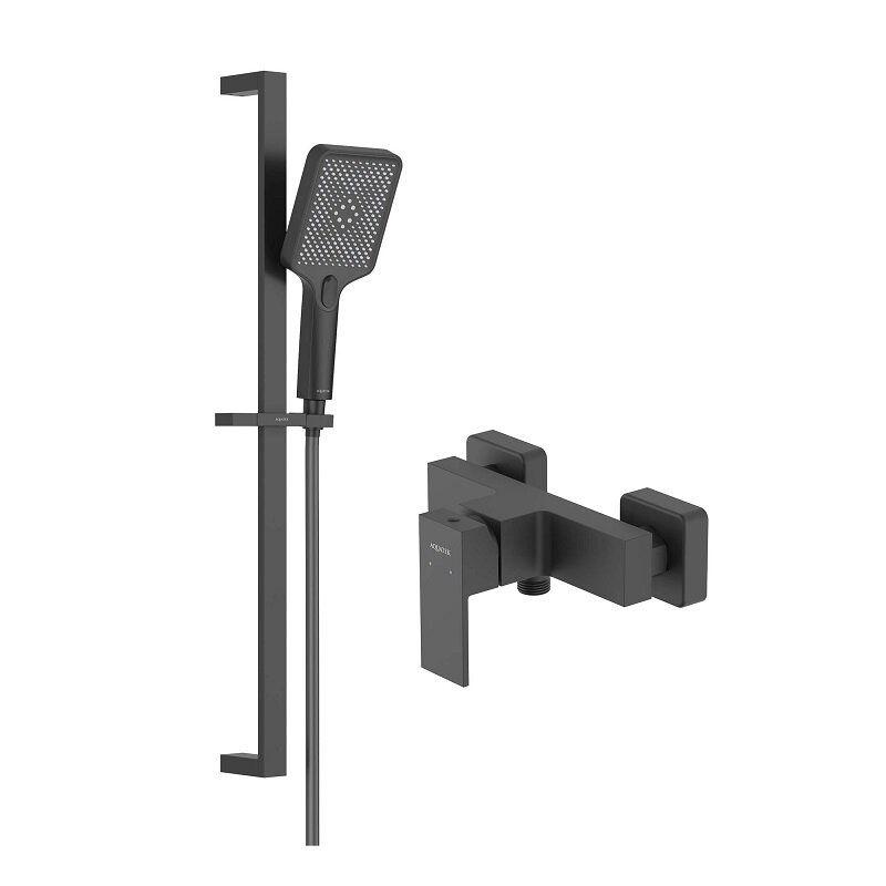 Изображение товара Смеситель Aquatek Либра AQ1632MB с душевым гарнитуром черный матовый