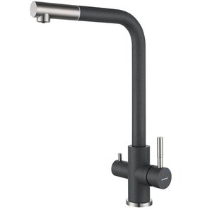 Изображение товара Смеситель для кухни GranFest Quarz Z-5421 темно-серый с подключением к фильтру Изображение товара Смеситель для кухни GranFest Quarz Z-5421 темно-серый с подключением к фильтру