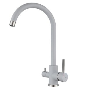 Изображение товара Смеситель GranFest Quarz Z-5420 серый для кухонной мойки, с фильтром для питьевой воды, цвет серый
