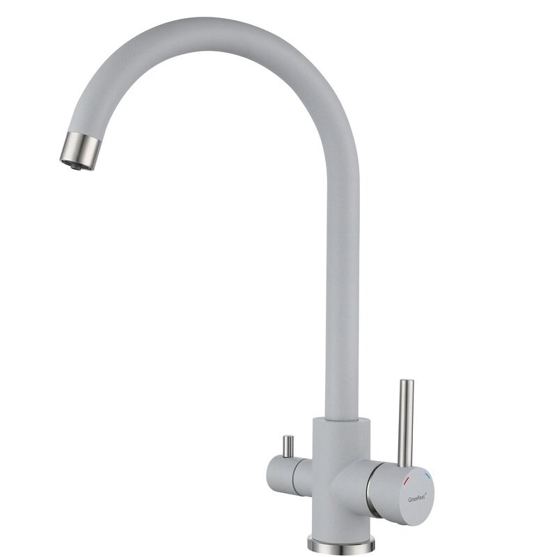Изображение товара Смеситель GranFest Quarz Z-5420 серый для кухни с фильтром питьевой воды