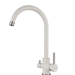 Изображение товара Смеситель GranFest Quarz Z-5420 белый для кухонной мойки, с каналом для питьевой воды, цвет белый