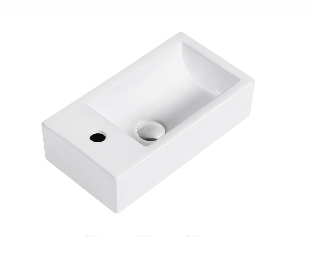 Изображение товара Раковина beWash BK4525CT001 45 см накладная прямоугольная белая с переливом