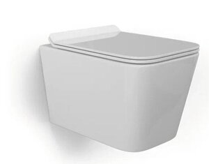 Изображение товара Подвесной безободковый унитаз BeWash Kraft BKWHR005510, крышка-сиденье с микролифтом, белый глянец