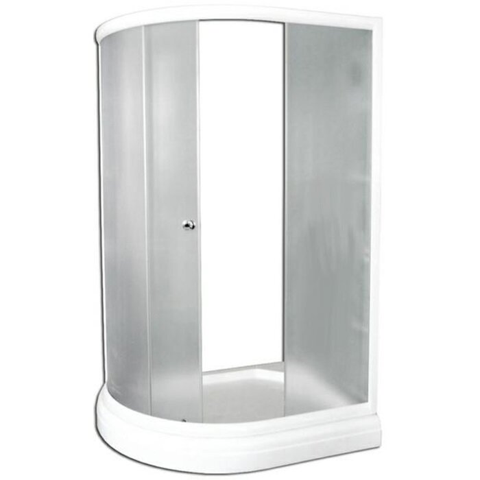Изображение товара Душевой уголок Радомир 120x80 асимметричный с прозрачным стеклом и белым профилем