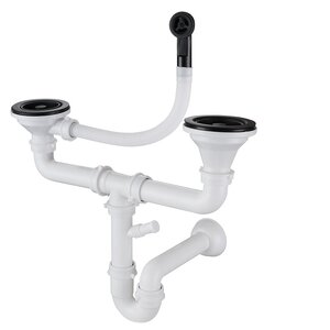 Изображение товара Сифон GranFest 12G14PB4-P2A черный для мойки с переливом